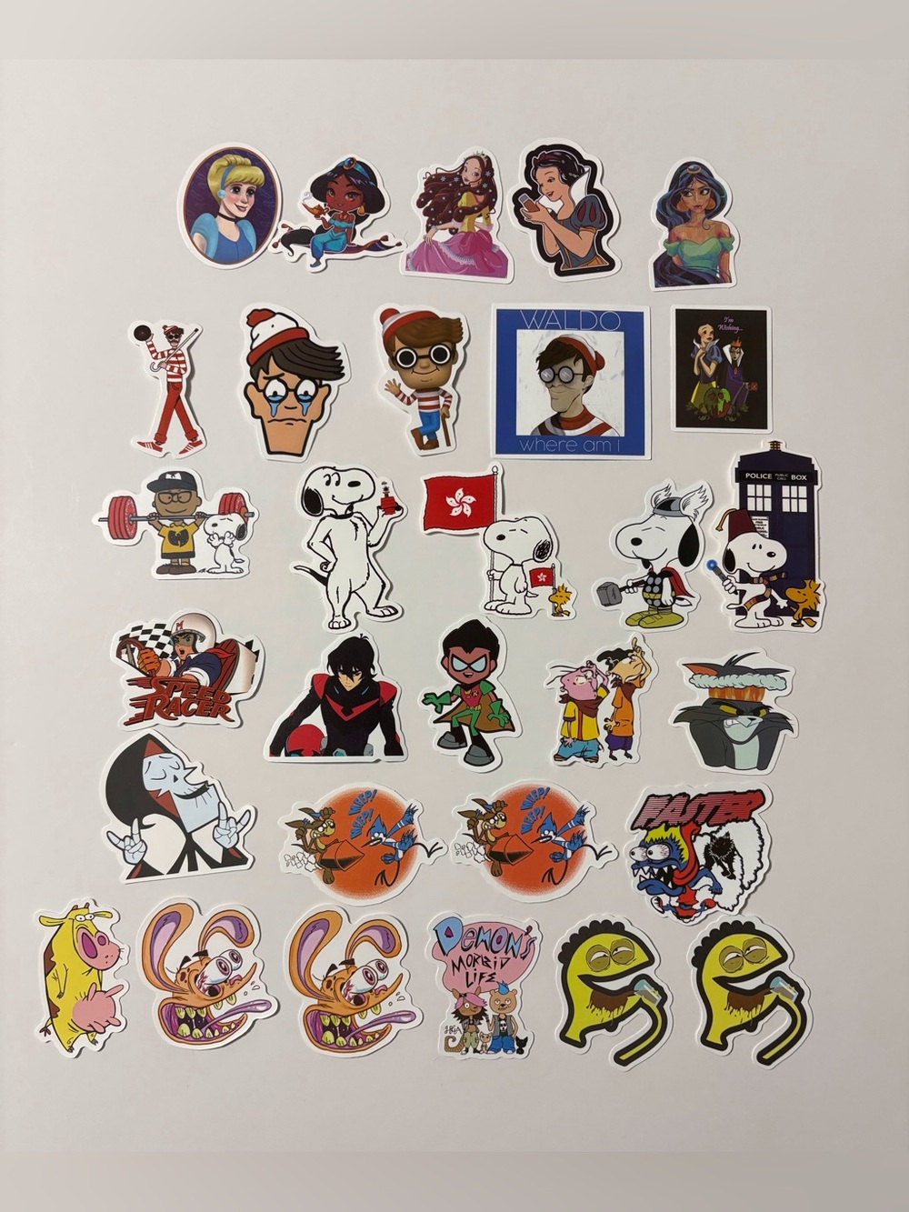 Assorted Cartoon Vinyl Stickers Lot of 30
